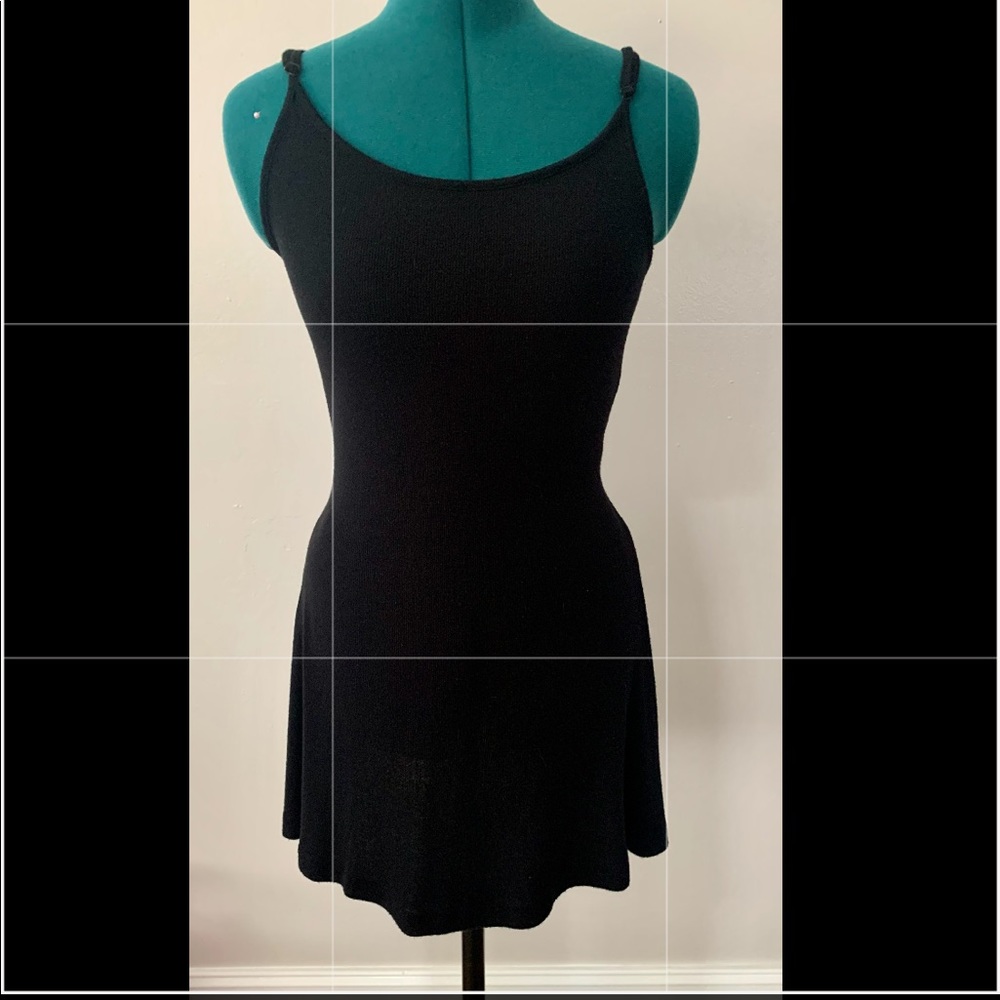 flowy, black, ribbed, tank top dress